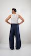  button fold avant garde denim pants