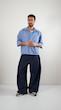 blue striped boxy shirt