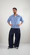 blue striped boxy shirt