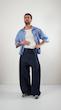 blue striped boxy shirt