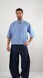 blue striped boxy shirt