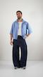 blue striped boxy shirt