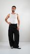 button fold avant garde black cotton pants