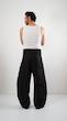 button fold avant garde black cotton pants