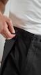 button fold avant garde black cotton pants