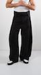 button fold avant garde black cotton pants