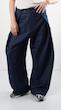 button fold avant garde denim pants