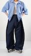 button fold avant garde denim pants