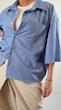 blue striped boxy shirt
