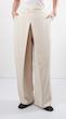 creamy overlap wide leg trousers