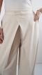 creamy overlap wide leg trousers