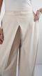 creamy overlap wide leg trousers