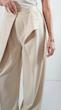 creamy overlap wide leg trousers