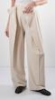 creamy overlap wide leg trousers