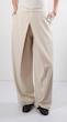creamy overlap wide leg trousers