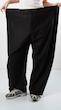 button fold avant garde black cotton pants