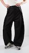 button fold avant garde black cotton pants