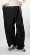 button fold avant garde black cotton pants