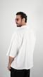 white open placket textured shirt