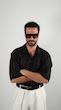 black open placket textured shirt