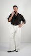 black open placket textured shirt