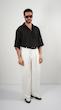 black open placket textured shirt