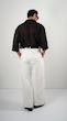 black open placket textured shirt