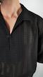 black open placket textured shirt