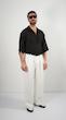 black open placket textured shirt