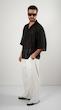 black open placket textured shirt