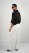 black open placket textured shirt