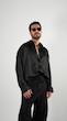 black satin shirt