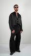 black satin shirt