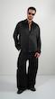 black satin shirt