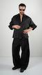 black satin shirt