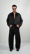 black satin shirt