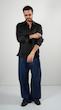 black satin shirt