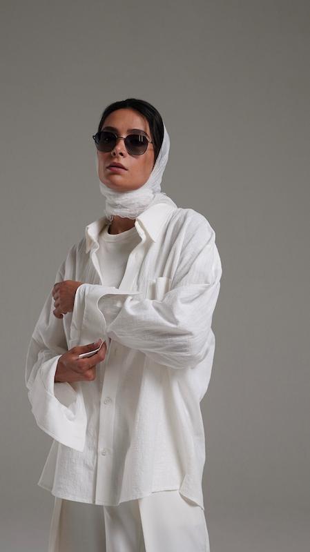 single pocket white shirt