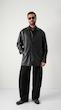 black leather coat