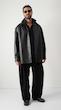 black leather coat