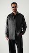 black leather coat