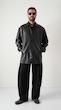 black leather coat