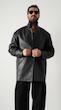 black leather coat