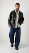  black leather jacket with pockets