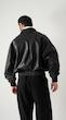 black leather bomber jacket