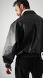 black leather bomber jacket