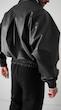 black leather bomber jacket