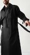 single-cape black trenchcoat