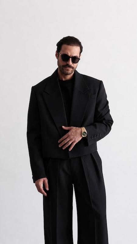 black short blazer
