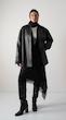 black leather coat